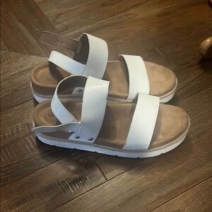 White Leather Sandals